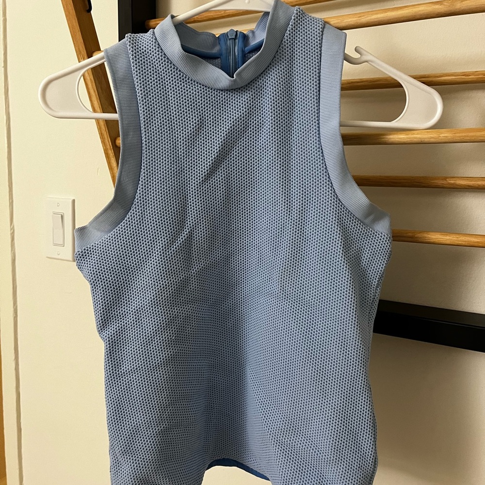 Acne Studio Blue Mock Neck Zip Shirt Size Small